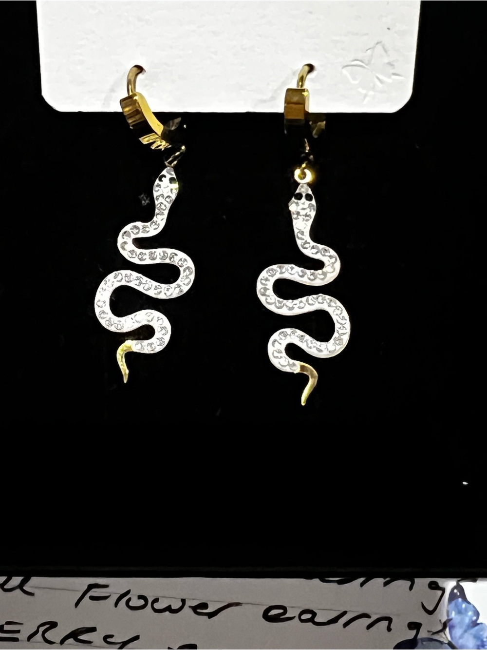 Stainless Steel Gold & Silver Snake Drop Earrings